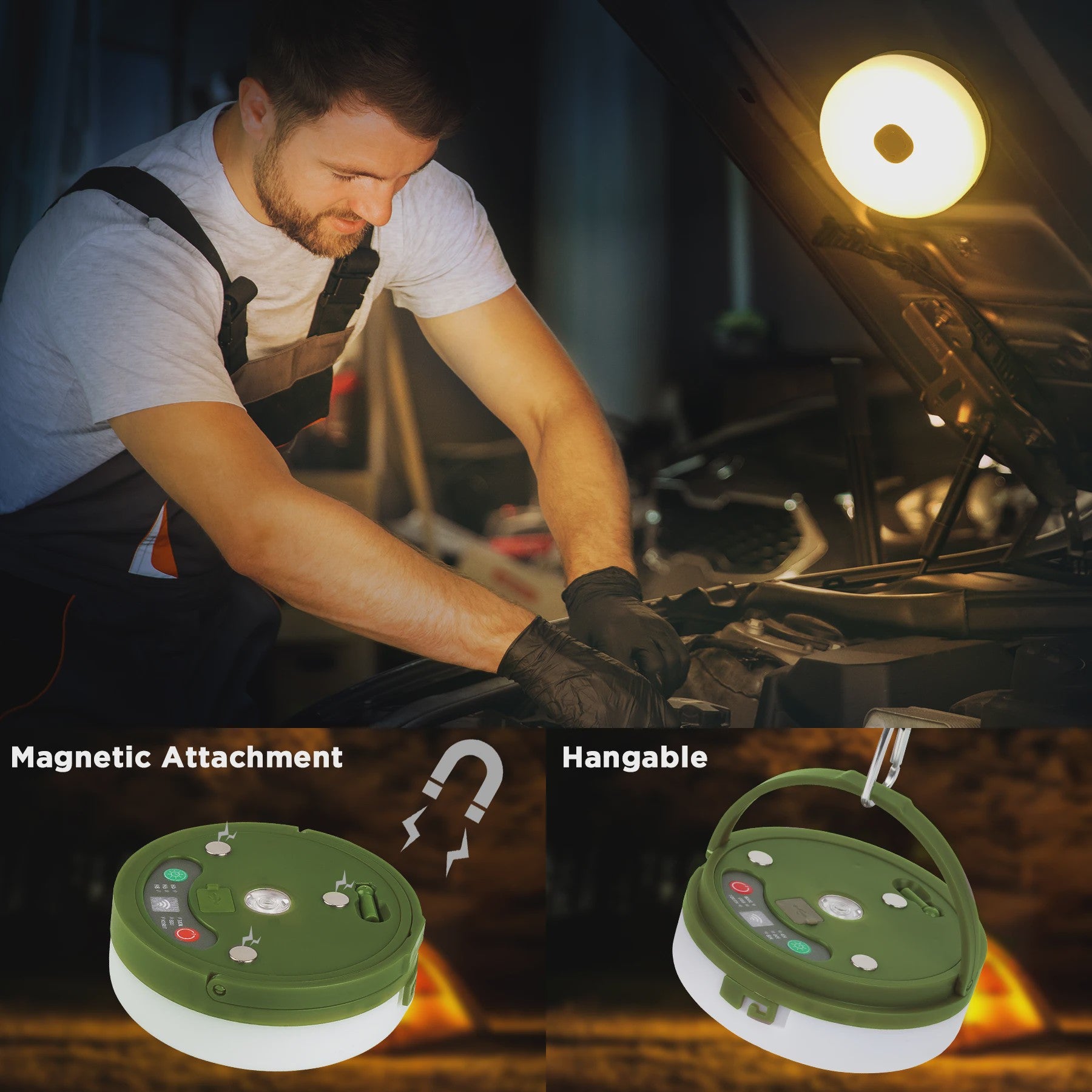 Lureshine 2-in-1 Camping Lamp & Slingerlicht - Oplaadbaar, Waterdicht & Veelzijdig