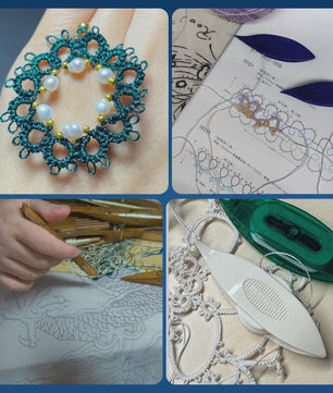 Tatting Shuttle Haaknaald voor Handgemaakte Kant - DIY Plastic Bobbin Tool