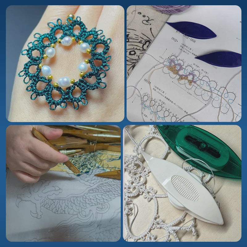 Tatting Shuttle Haaknaald voor Handgemaakte Kant - DIY Plastic Bobbin Tool