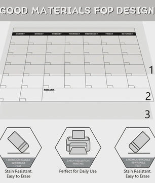 Extra Grote Herschrijfbare Wandkalender Poster - Maandplanner 100x65cm