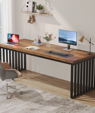 Industriële 180cm Bureau voor 2 Personen met Metalen Frame