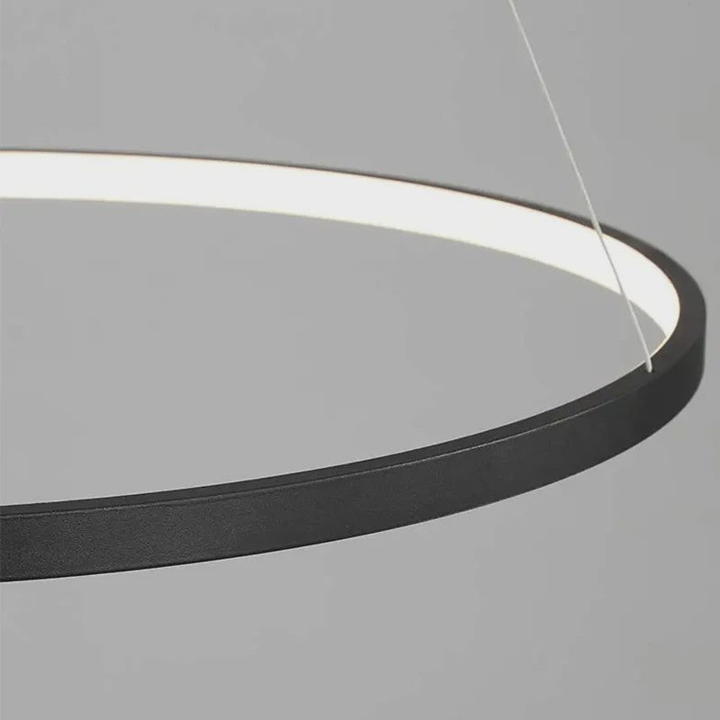 Moderne Ronde LED Plafondlamp Zwart/Wit - Dimbaar Hanglamp voor Keuken en Woonkamer