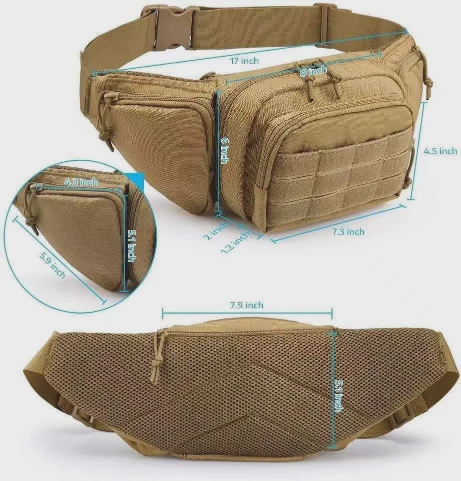 Tactische Heuptas voor Mannen - Multifunctionele Sling Bag voor Sport, Outdoor & Motorrijden