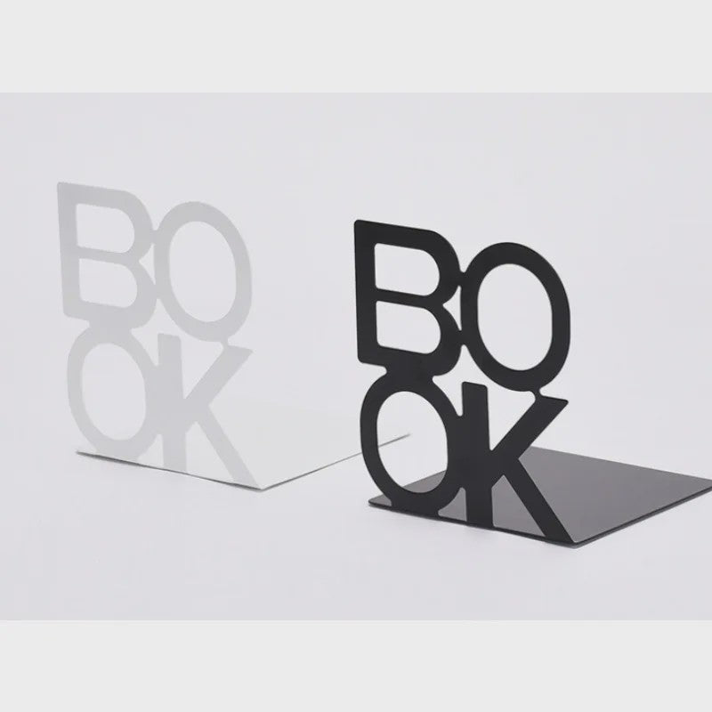 Set van 2 Stijlvolle IJzeren Boekensteunen - Anti-slip - Ideaal voor Thuis, Kantoor en Bibliotheek