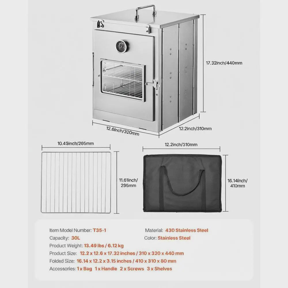 Opvouwbare Camping Oven - Roestvrij Staal - Draagbare Pizza & Brood Oven voor Buiten