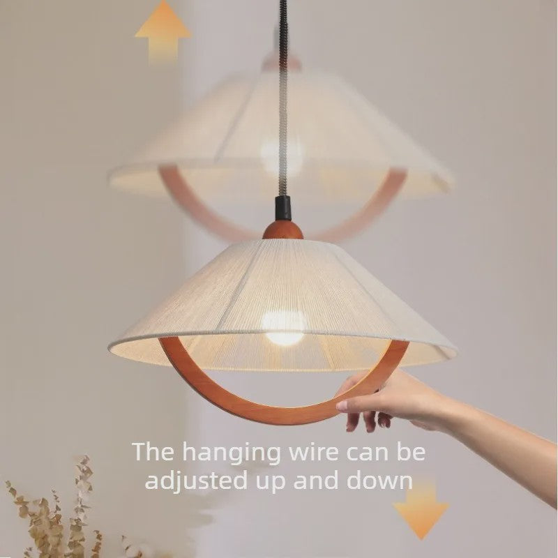 Wabi Sabi Houten Hanglamp - Retro Stijl Verlichting voor Woonkamer, Eetkamer & Slaapkamer