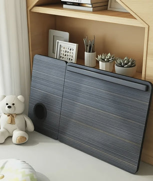 Multifunctionele Opklapbare Laptoptafel met Bekerhouder - Verstelbaar & Draagbaar Hout