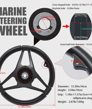 GT Marine Stuurwiel voor Buitenboordmotor - Polyamide & Chroom