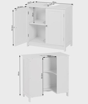 Badkamerkast Onderbouw Wastafelmeubel 60cm Wit met 2 Deuren