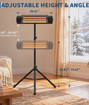 2000W Carbon Fiber Terrasverwarmer: Waterdicht, Afstandsbediening & Timer