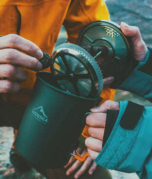 Widesea Camping Koffiepot met French Press - Outdoor Mok & Kookgerei voor Hiking