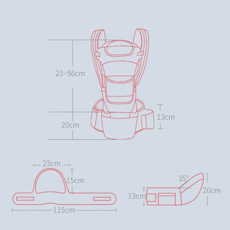 Ergonomische Baby Draagzak met Heupzitje - Multifunctioneel & Comfortabel