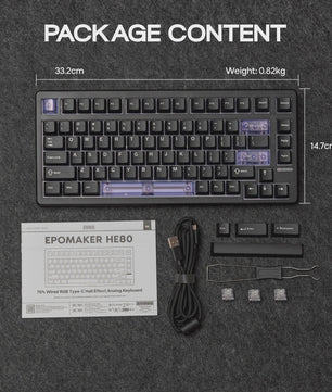 EPOMAKER HE80 75% Mechanisch Toetsenbord - Hall Effect, Hot-Swap, Gasket Mount, US QWERTY