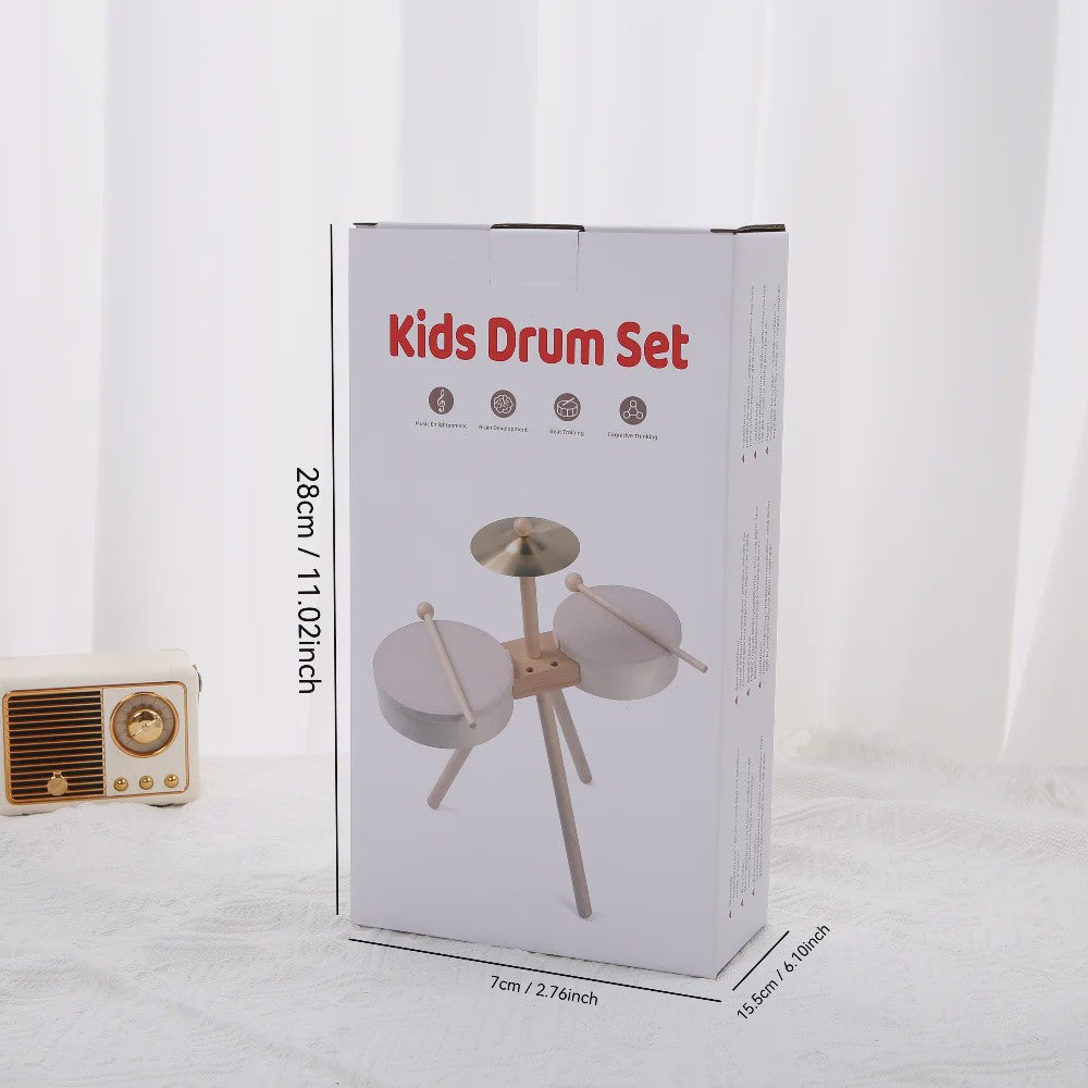 Houten Kinder Drumstel - Educatief Muziek Speelgoed voor Jongens en Meisjes