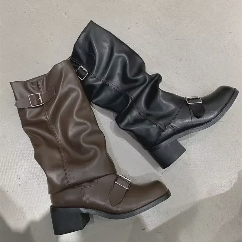 Dames Hoge Laarzen met Platform en Chunky Hak - Punk Gothic Rock Stijl