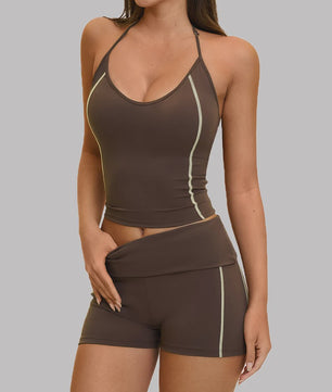 Dames Yogaset: Sportieve Outfit met BH en Cycling Shorts