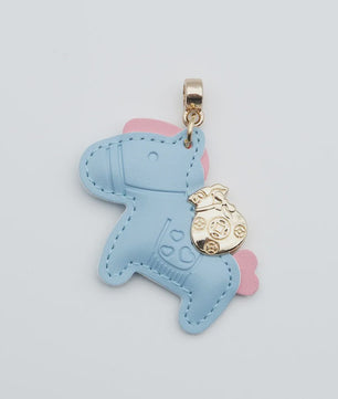 Luxe Paard Sleutelhanger - Handgemaakt Leer met Geluksmunt Charm