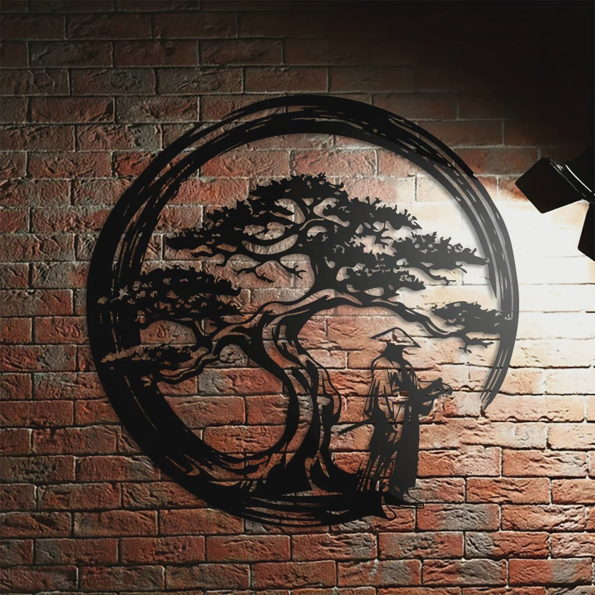 Japanse Bonsaiboom Metalen Wanddecoratie - Roestvrij & Waterdicht voor Huis en Tuin