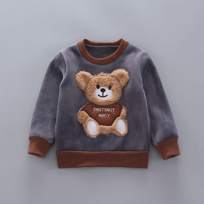 Schattige Baby Kleding Set 3-delig met Beer - Warm & Comfortabel voor Herfst/Winter (0-4 Jaar)