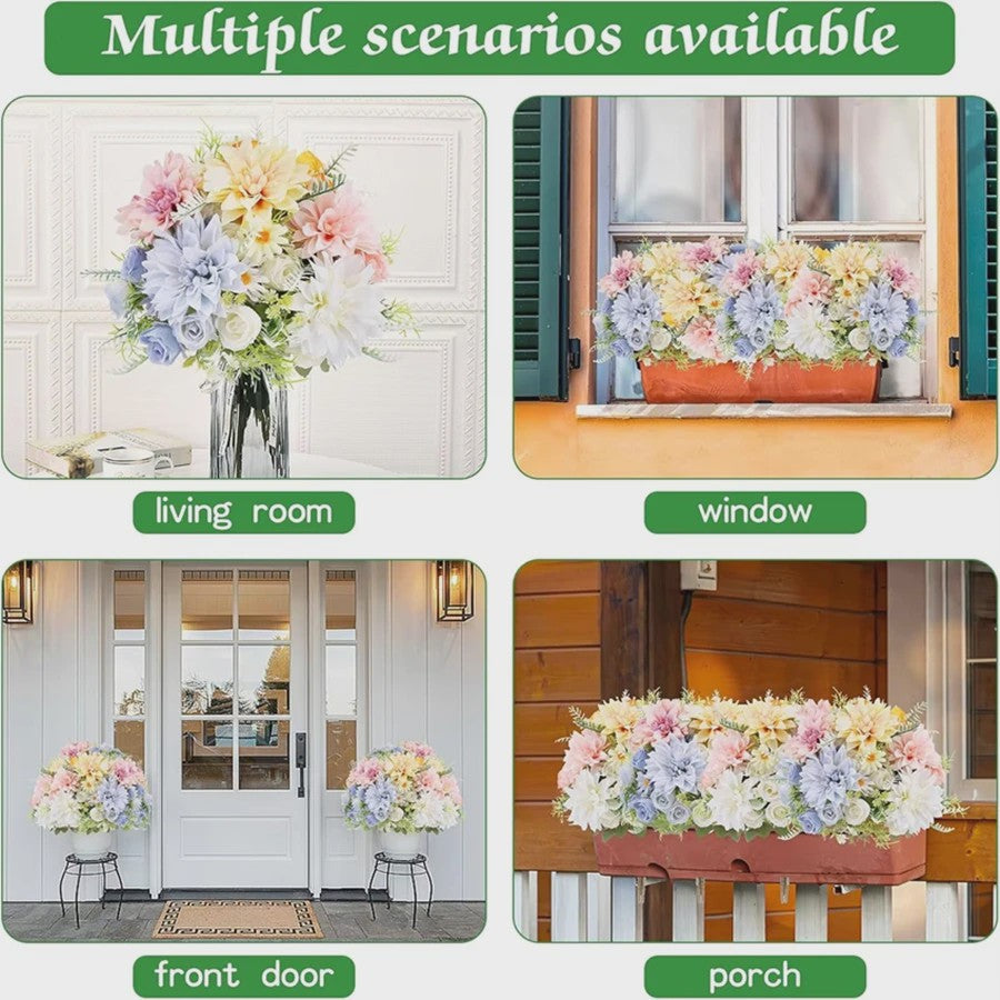 Kunstboeket Rozen, Dahlia's & Hydrangea's - Decoratie voor Huis, Bruiloft & Tuin
