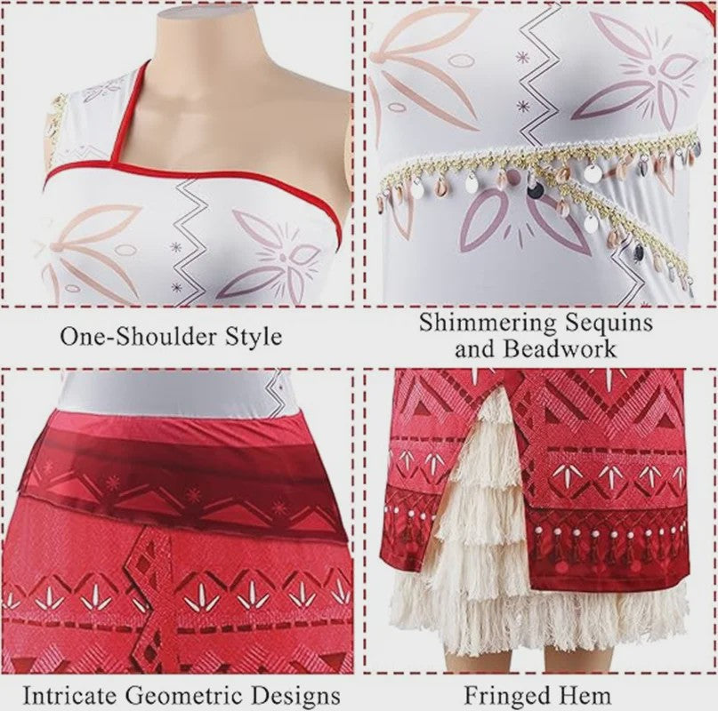 Moana Kostuum Jurk Dames - Ocean Adventure Cosplay Outfit