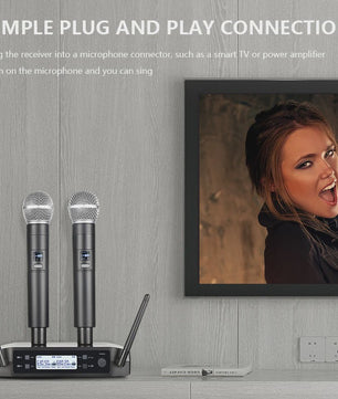 Draadloze Microfoon Set - UHF Dual Channel Handheld Microfoon voor Karaoke, Feest & Presentaties