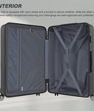 KONO Lichtgewicht ABS+PC Koffer met 4 Twin Wheels en TSA Slot - 36L tot 141L