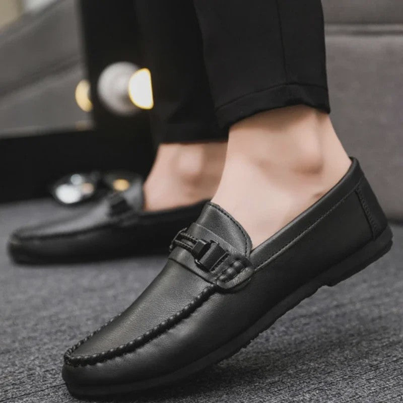 Elegante Heren Loafers met Dikke Zool - Stijlvolle Leren Instappers