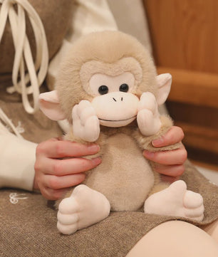 Schattige Macaque Aap Knuffel - Pluche Dierenkussen, Perfect Cadeau voor Kinderen & Dierenliefhebbers