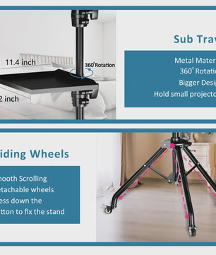 Verstelbare Projector & Laptop Tripod Stand (145cm) - Flexibele Werkplek