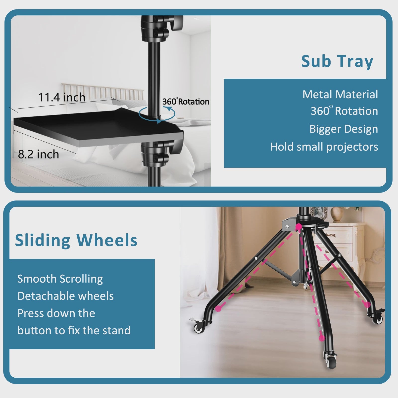 Verstelbare Projector & Laptop Tripod Stand (145cm) - Flexibele Werkplek