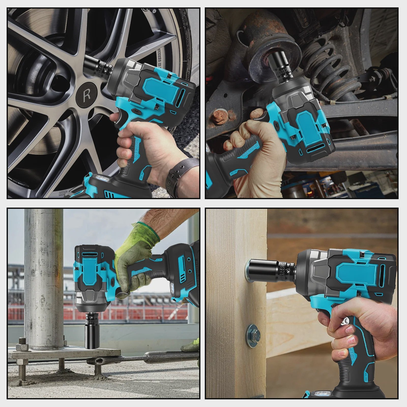 Krachtige Accu Slagschroevendraaier 1200Nm - Borstelloos, 5 Versnellingen, 1/2" Aansluiting, Compatibel met Makita 18V Batterijen