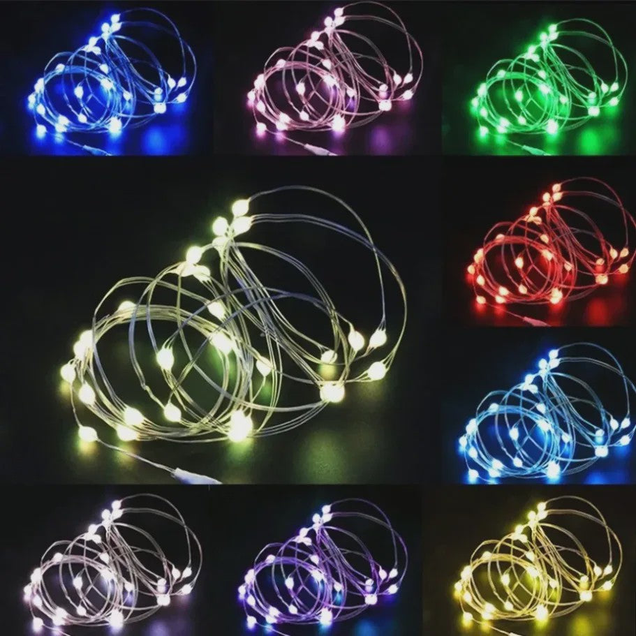 Waterdichte LED Snoer Verlichting - 1-5M Koperdraad - Batterij Aangedreven - Feest & Kerst Decoratie