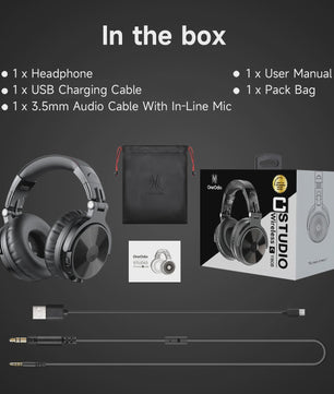 Oneodio Pro-C Draadloze Over-Ear Koptelefoon met Microfoon - 110 Uur Batterij, Hi-Res Audio & Bluetooth 5.2