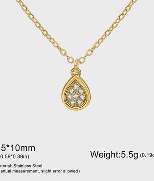 Minimalistische Waterdruppel Hanger Ketting - Roestvrij Staal Sieraden voor Dames