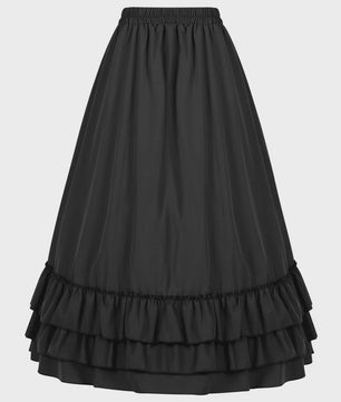 Victorian Victoriaanse Rok met Ruches - Hoge Taille, Gothic & Steampunk Stijl