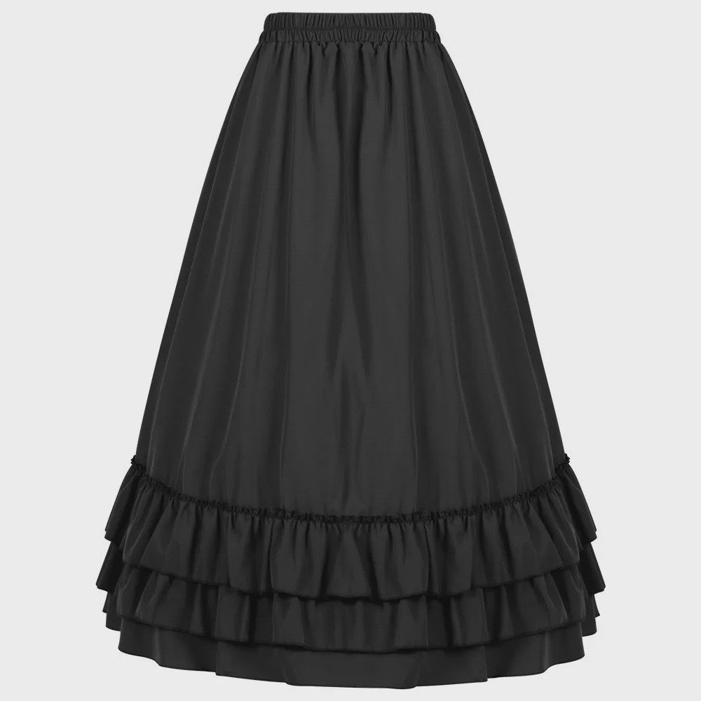 Victorian Victoriaanse Rok met Ruches - Hoge Taille, Gothic & Steampunk Stijl