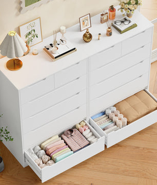 Stijlvolle Witte Commode met 6 Lades - Veelzijdige Opbergkast voor Woonkamer, Slaapkamer of Hal