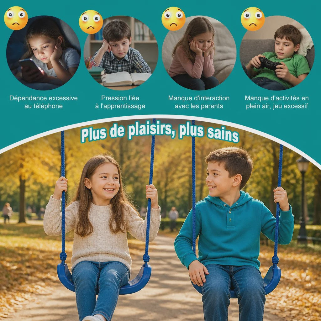 3-in-1 Schommelset met 2 Schommelzitjes en 1 Face-to-Face Schommel - Max. 250KG
