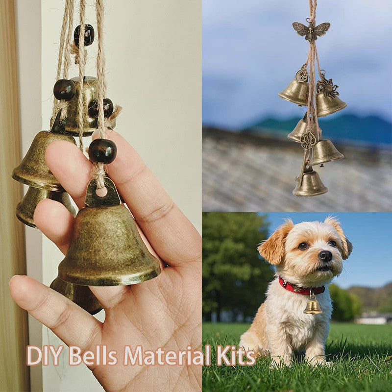 Vintage Messing Belletjes 38mm - DIY Knutselpakket voor Windgordijnen, Kerst & Huisdier Training