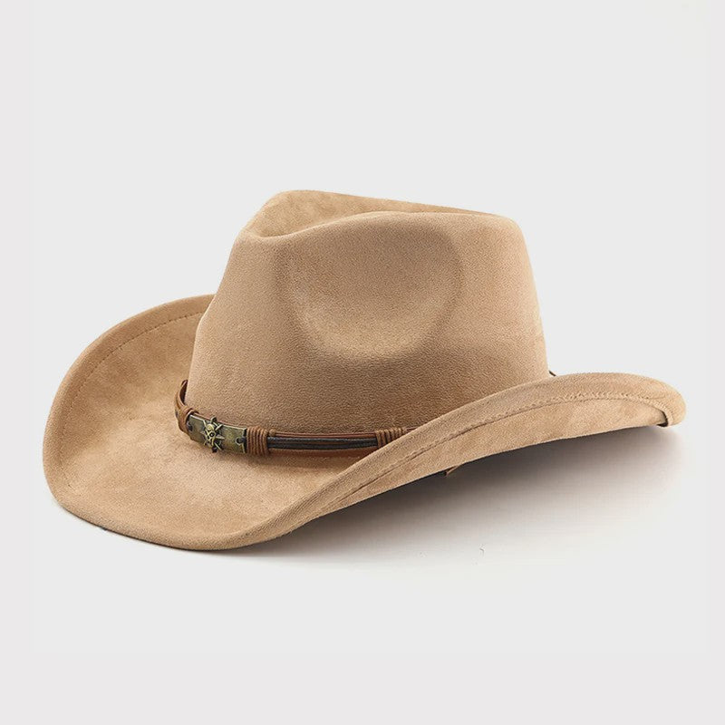 Vintage Suède Western Cowboyhoed voor Heren en Dames - Stijlvolle Jazz Hoed voor Outdoor en Reizen