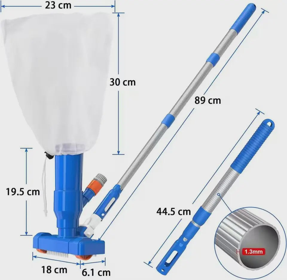 Draagbare Zwembadstofzuiger 40" - Krachtige Onderwater Reiniger met Jet Functie
