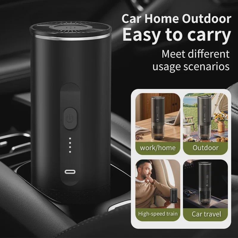 Draagbare 2-in-1 Koffiemachine: Draadloos, Elektrisch, voor Auto, Thuis & Camping - Capsules & Gemalen Koffie