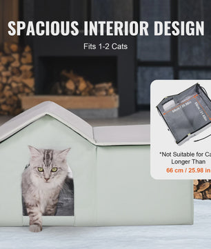 Verwarmd Kattenhuis Buiten - Waterdicht & Verstelbare Temperatuur voor de Winter