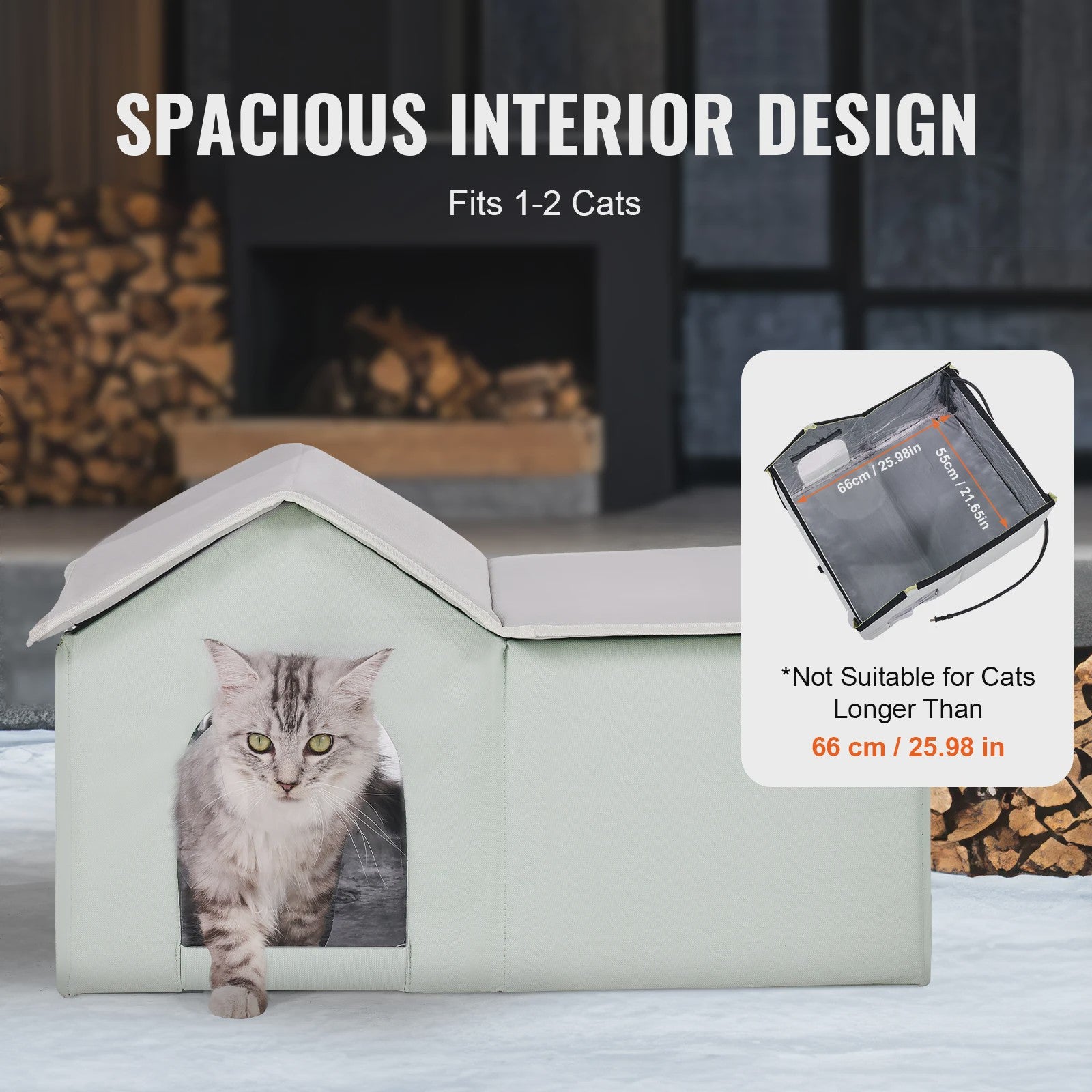 Verwarmd Kattenhuis Buiten - Waterdicht & Verstelbare Temperatuur voor de Winter