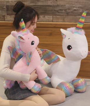 Knuffel Unicorn Regenboog Pluche Speelgoed - Zacht Kussen voor Kinderen & Decoratie