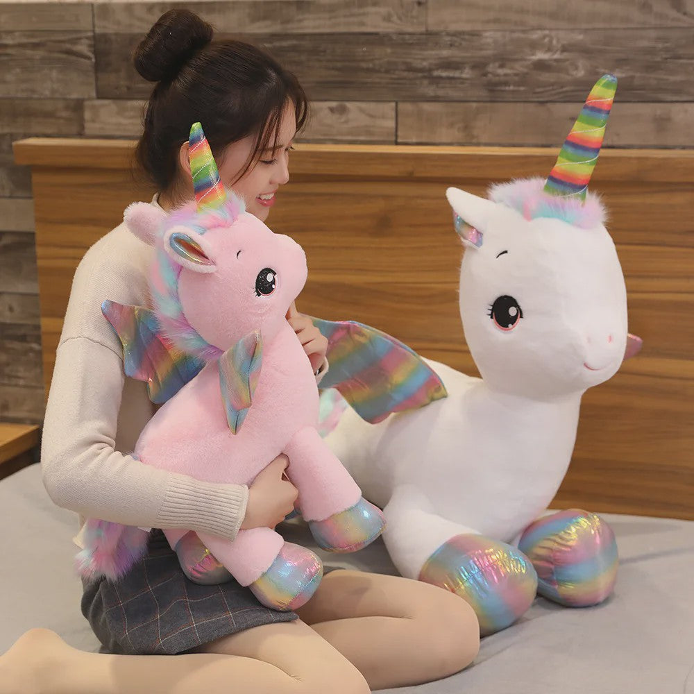 Knuffel Unicorn Regenboog Pluche Speelgoed - Zacht Kussen voor Kinderen & Decoratie