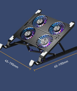 Opvouwbare Laptop Koeler Stand met 4 Ventilatoren - Verstelbaar & Draagbaar