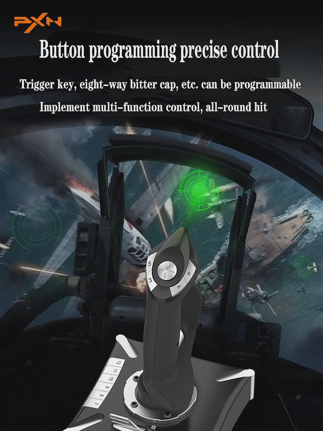 PXN-2119Pro Flight Joystick voor PC - Trilling Simulator Stick met USB