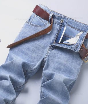 Lichtblauwe Slim Fit Jeans Heren - Stijlvolle Casual Stretch Denim